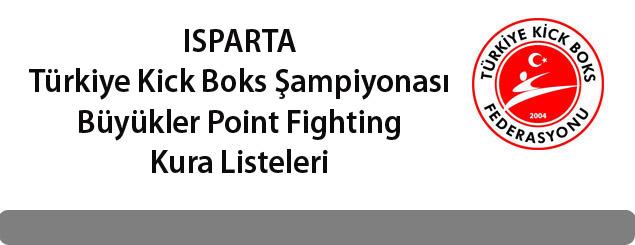Türkiye Kick Boks Şampiyonası Büyükler Point Fighting Kura Listeleri - ISPARTA